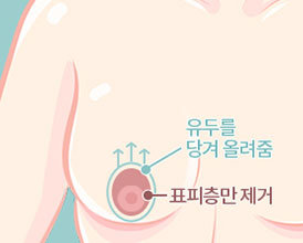 유두를 당겨 올려줌