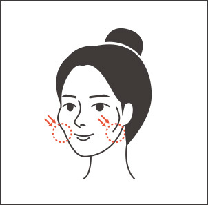 옆 광대의 돌출로 광대 아랫쪽이 움푹 들어가 그늘진 경우